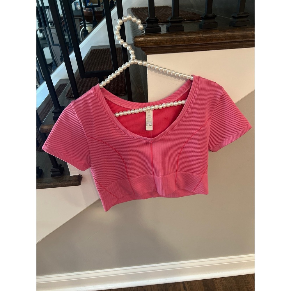 Offline aerie pink cropped Shirt women's xxl